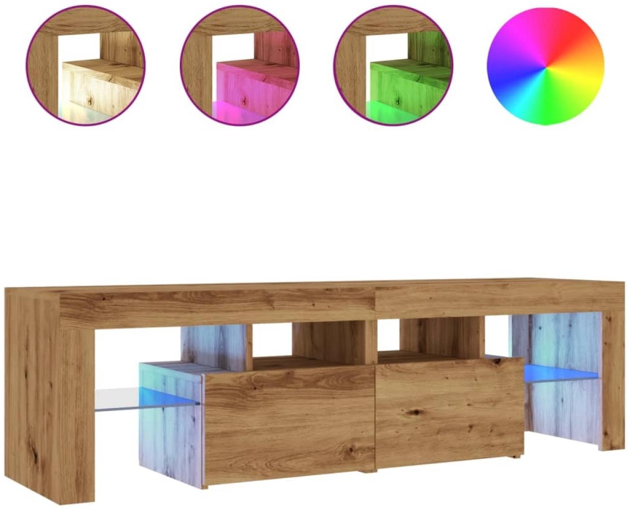 vidaXL TV-Schrank mit LED Artisan-Eiche 140x36,5x40 cm Holzwerkstoff 856304 Bild 1