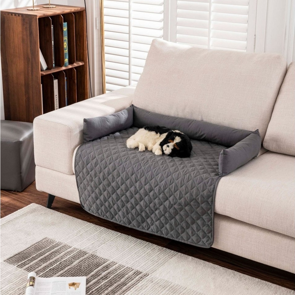 Refttenw Hundematte Hundebett Wasserdicht Sofaschutz Hundedecke mit Rand, Rutschfest Hundekissen 75 x 75 cm Bild 1