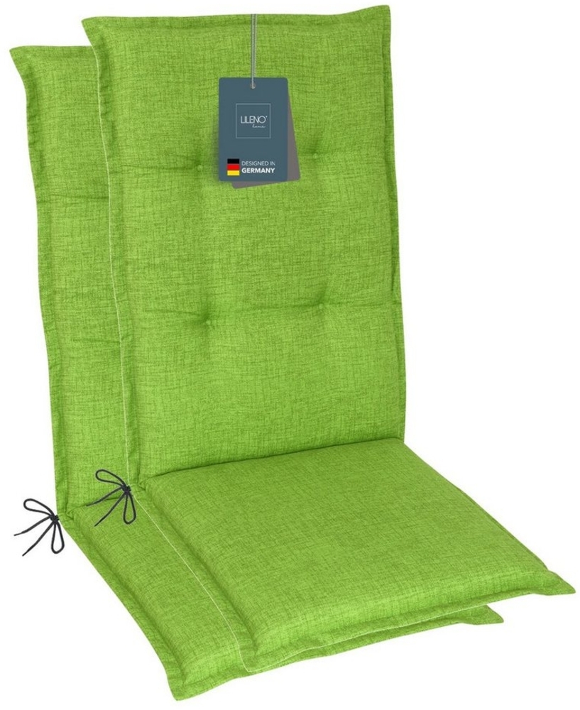 LILENO HOME Hochlehnerauflage Gartenstuhl Auflage, bequeme Sitzauflage für Gartenmöbel, Stuhlkissen, (2 St, 2er Set), Polsterauflage Apfelgrün, Sitzpolster für Klappstühle Bild 1