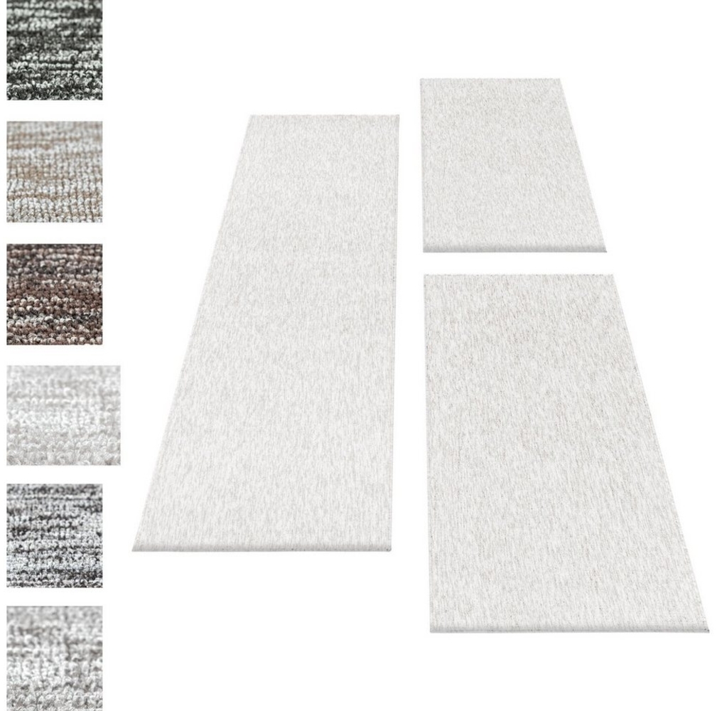 Carpettex Kurzflor-Bettumrandung Unicolor - Einfarbig, Höhe 7 mm, (Bett-Set, 3-tlg, Bettvorlage), Schlafzimmer Teppich Bettumrandung Läufer Set 3 teilig Bild 1