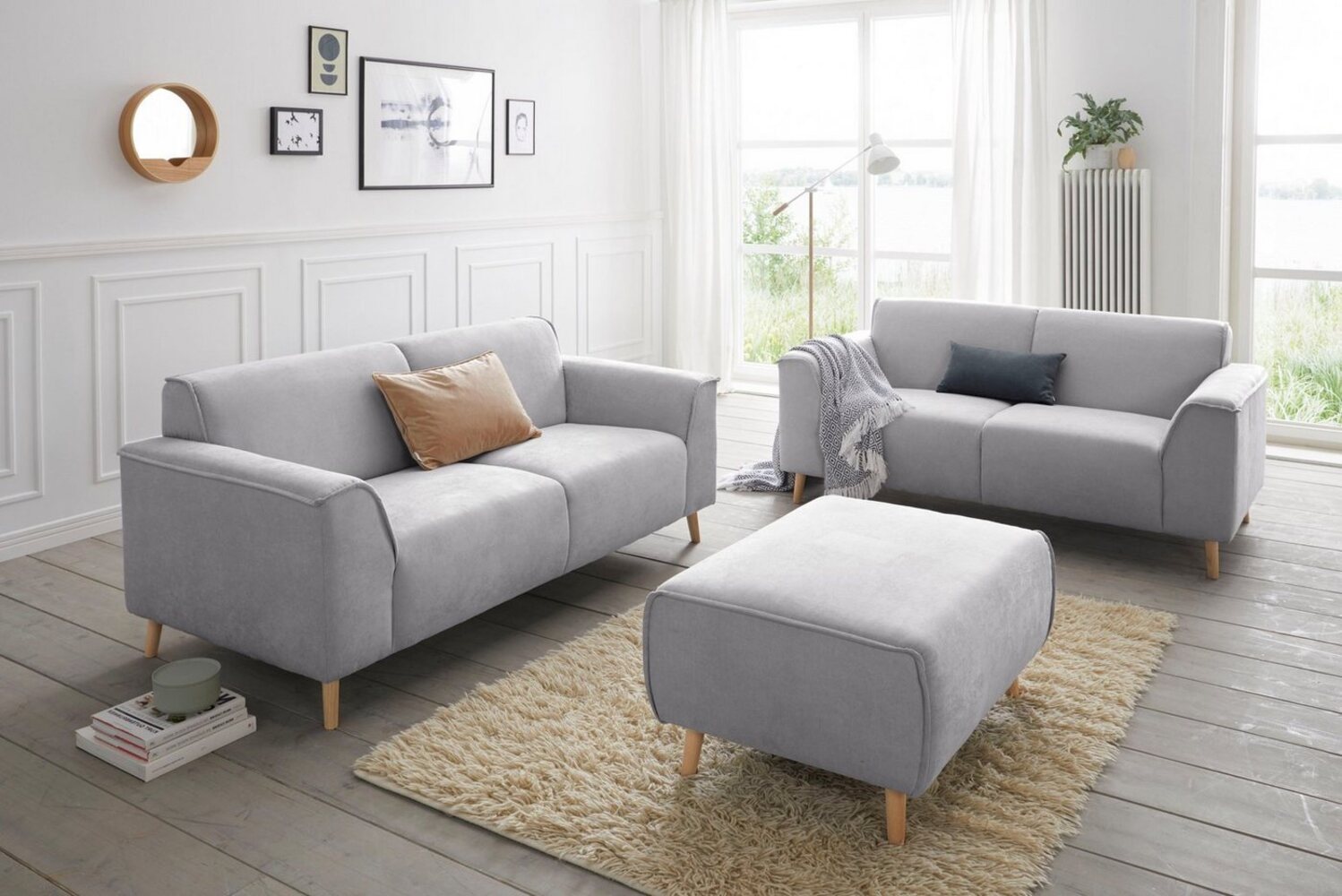 andas 2-Sitzer Janek, mit Federkern und Keder in scandinavischem Design Bild 1