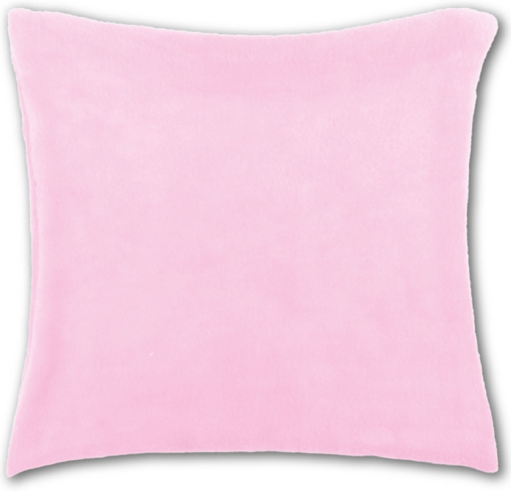 Kissenhülle Kuschel 30x30cm Kissenbezug Dekokissen Auswahl: rosa - hellrosa mit Füllung Bild 1