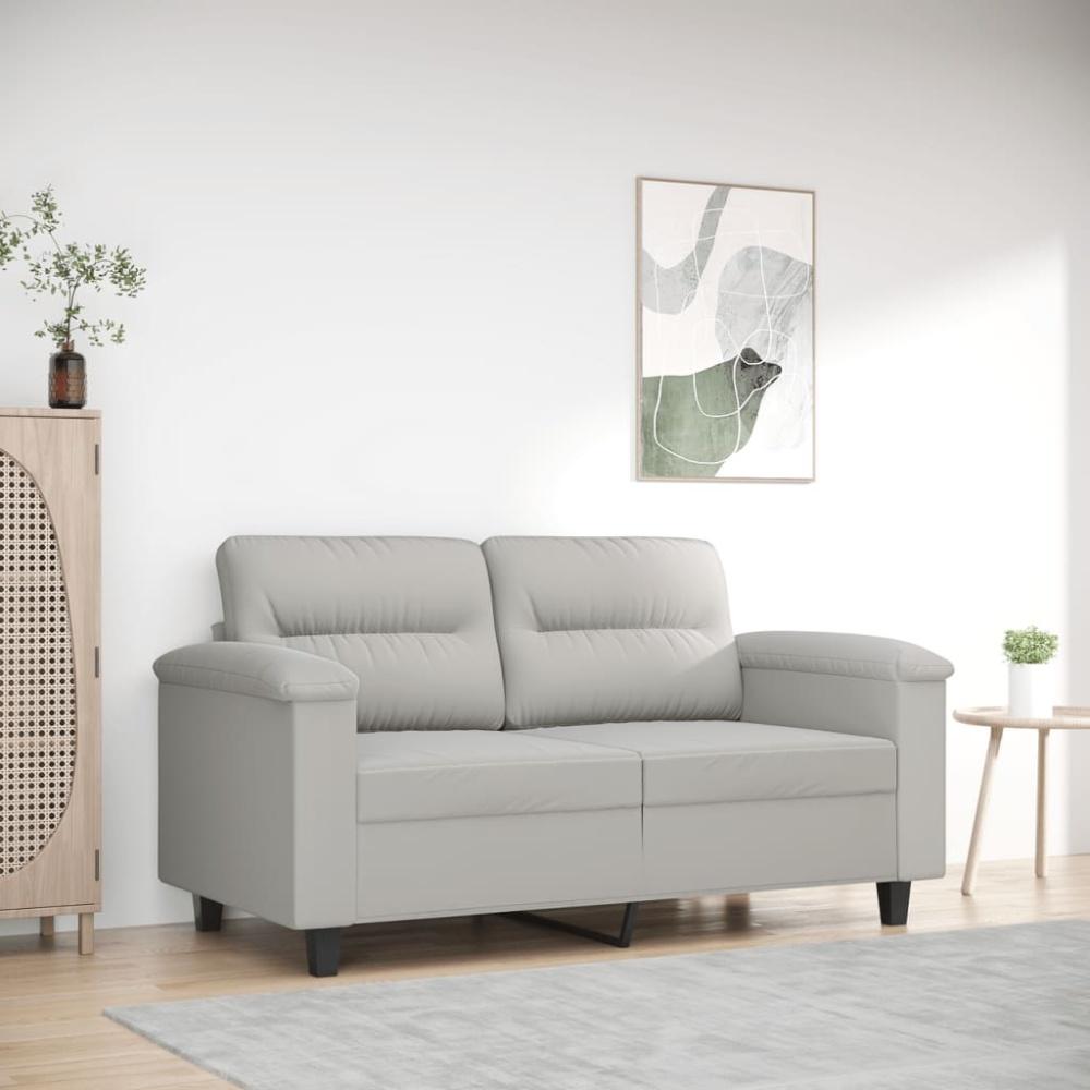 vidaXL 2-Sitzer-Sofa Hellgrau 120 cm Mikrofasergewebe 359556 Bild 1