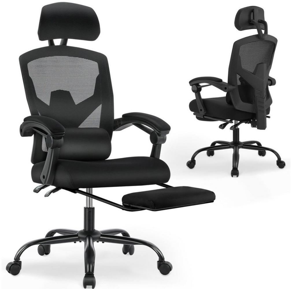 DUMOS Bürostuhl Ergonomisch Hoher Rückenlehne Office Chair, Einer Lendenwirbelstütze, Mit Fußstütz, Die Kopfstütze ist verstellbar Bild 1