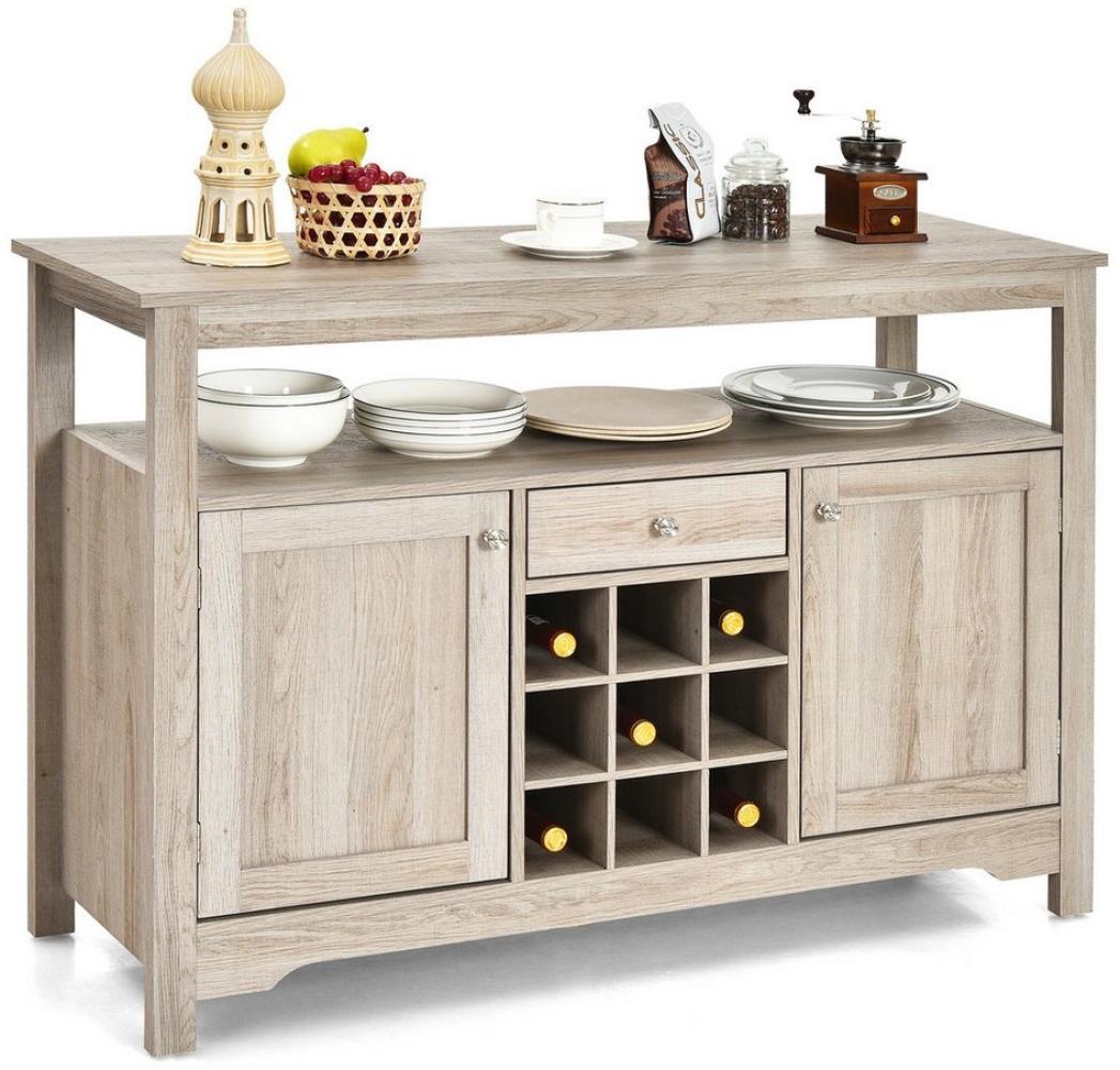 COSTWAY Küchenbuffet Schrank mit Weinregal, Schubladen & Regal, 40x80x116cm Bild 1