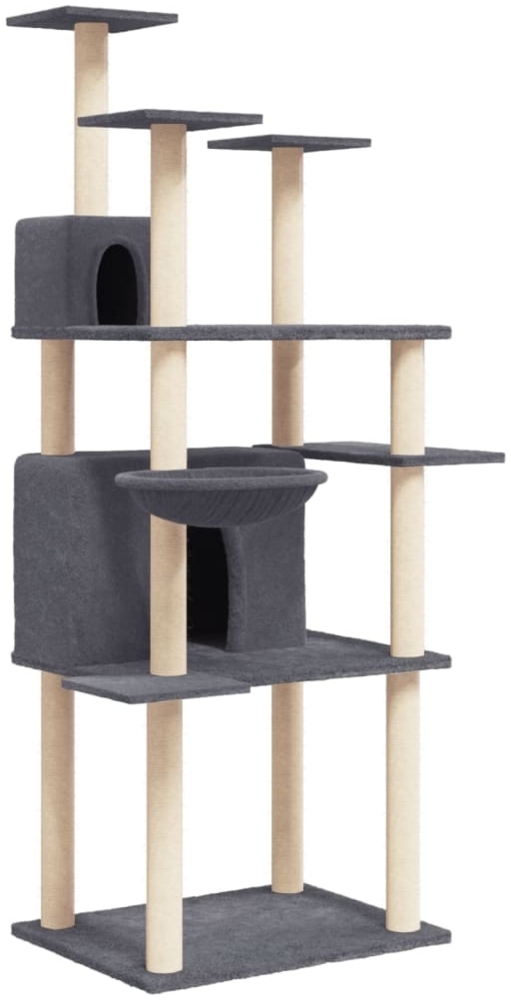 vidaXL Kratzbaum mit Sisal-Kratzsäulen Dunkelgrau 166 cm 171725 Bild 1