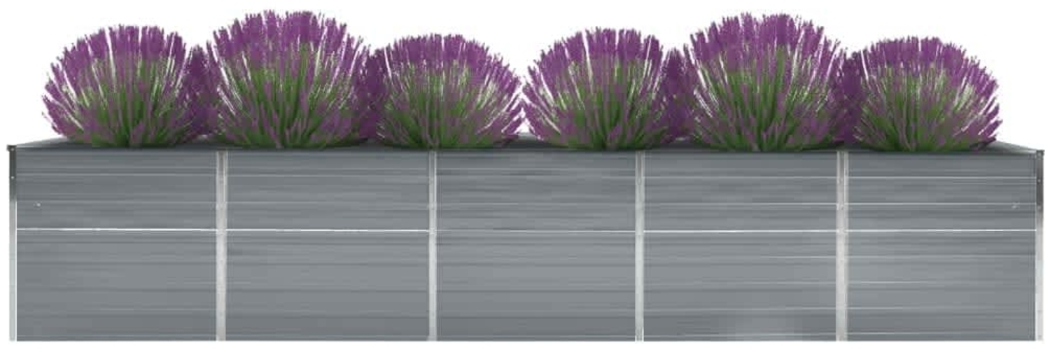 vidaXL Garten-Hochbeet Verzinkter Stahl 400×80×77 cm Grau 47060 Bild 1