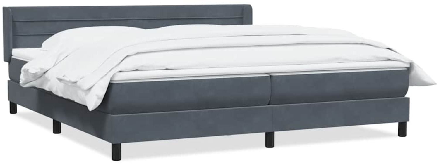 vidaXL Boxspringbett mit Matratze Dunkelgrau 200x210 cm Samt 3318214 Bild 1