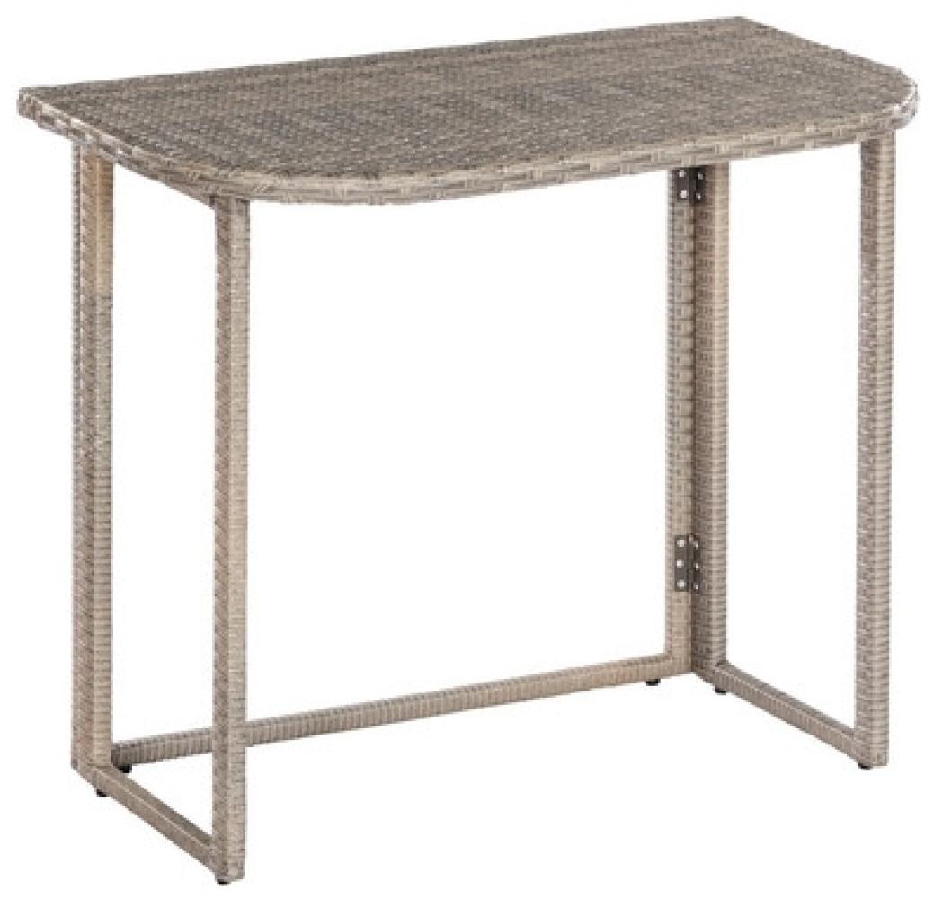 Hertie Garten Balkontisch, Klapptisch, 90 x 50 x 75 cm, Polyrattan grau Bild 1