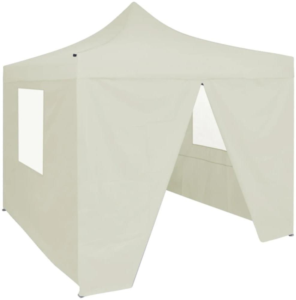 vidaXL Profi-Partyzelt Faltbar mit 4 Seitenwänden 2×2m Stahl Creme 48882 Bild 1