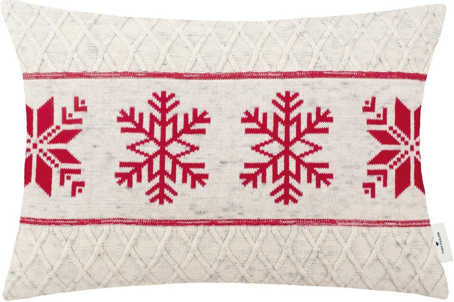 Tom Tailor Zierkissenhülle Scandi Snowflake rot 40x60cm Bild 1