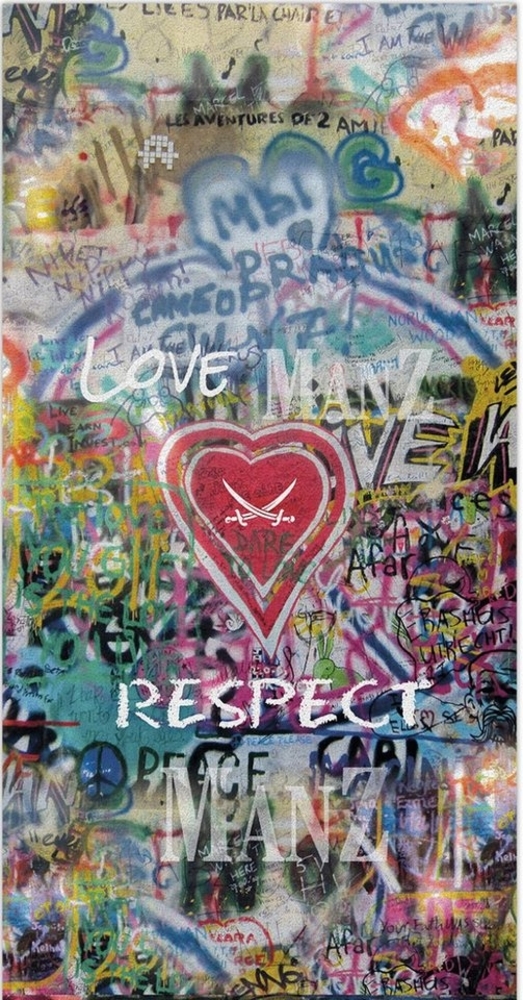 Sansibar Sylt Strandtuch Strandlaken Respect, weiches Velours, 100x180 cm, bunt, hochwertig, (1-St), hochwertig bedruckt, saugfähig, hautfreundlich Bild 1