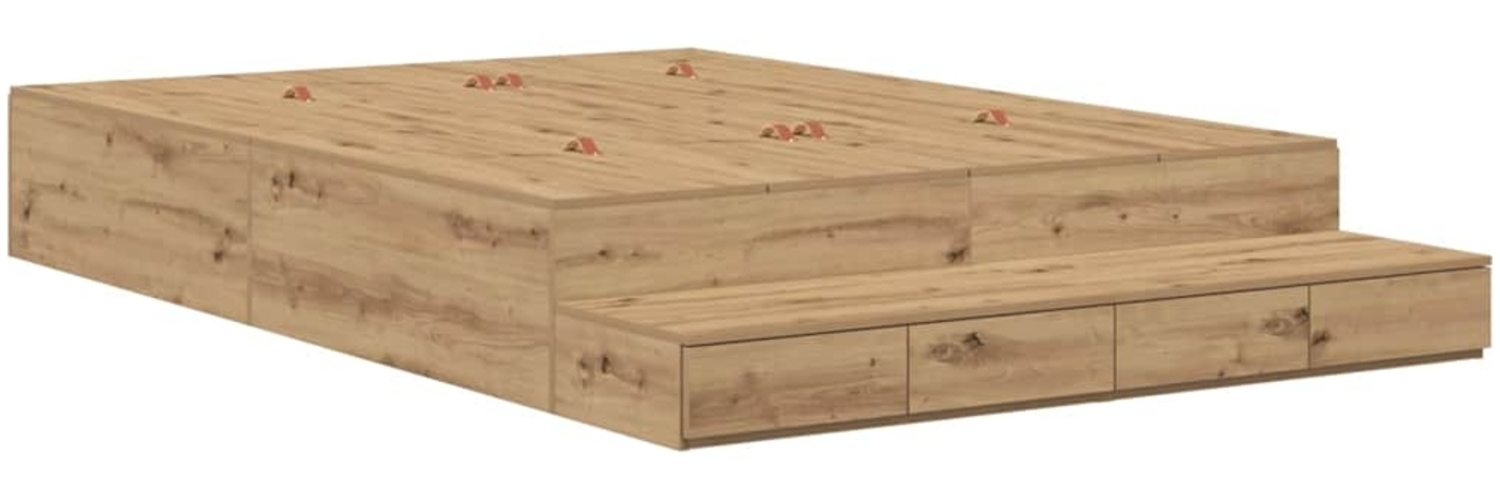 vidaXL Bett mit Stauraum mit Tür Artisan-Eiche 226,5 x 140 x 31,5 cm 3335700 Bild 1