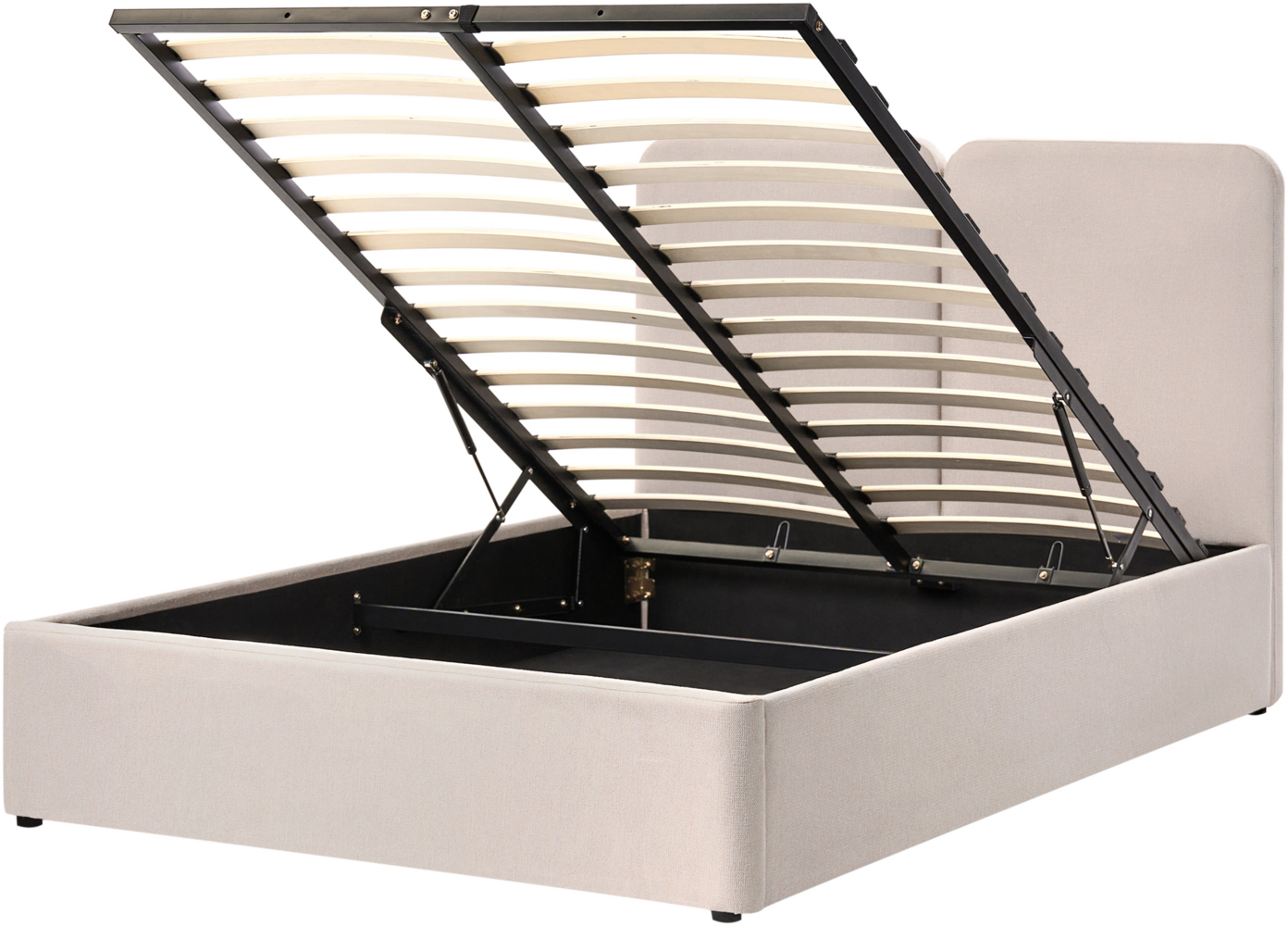Bett mit Stauraum Stoff ARBOIS 140 x 200 cm Beige Bild 1
