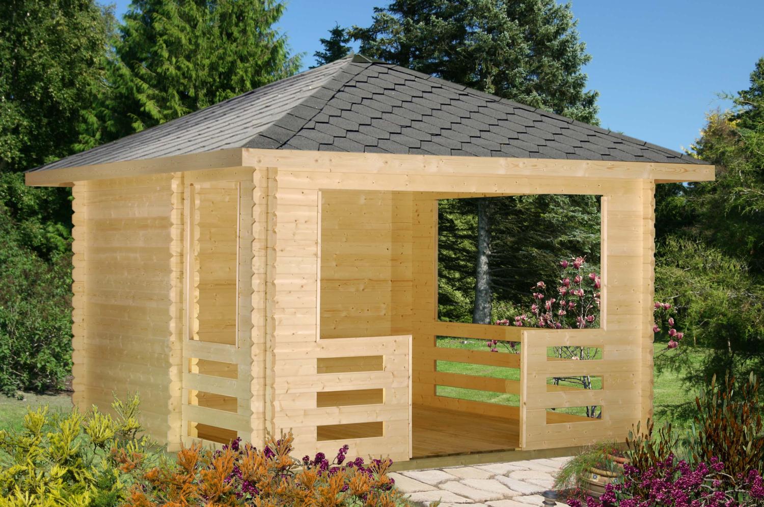 Palmako Gartenpavillon Julie 105 m² Gartenpavillon aus Holz Gartenhütte Gartenlaube mit Montagematerial Bild 1