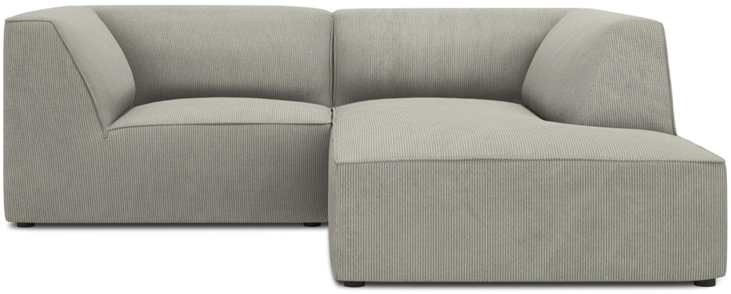 Micadoni 3-Sitzer Modular Ecke rechts Sofa Ruby | Bezug Light Grey | Beinfarbe Black Plastic Bild 1