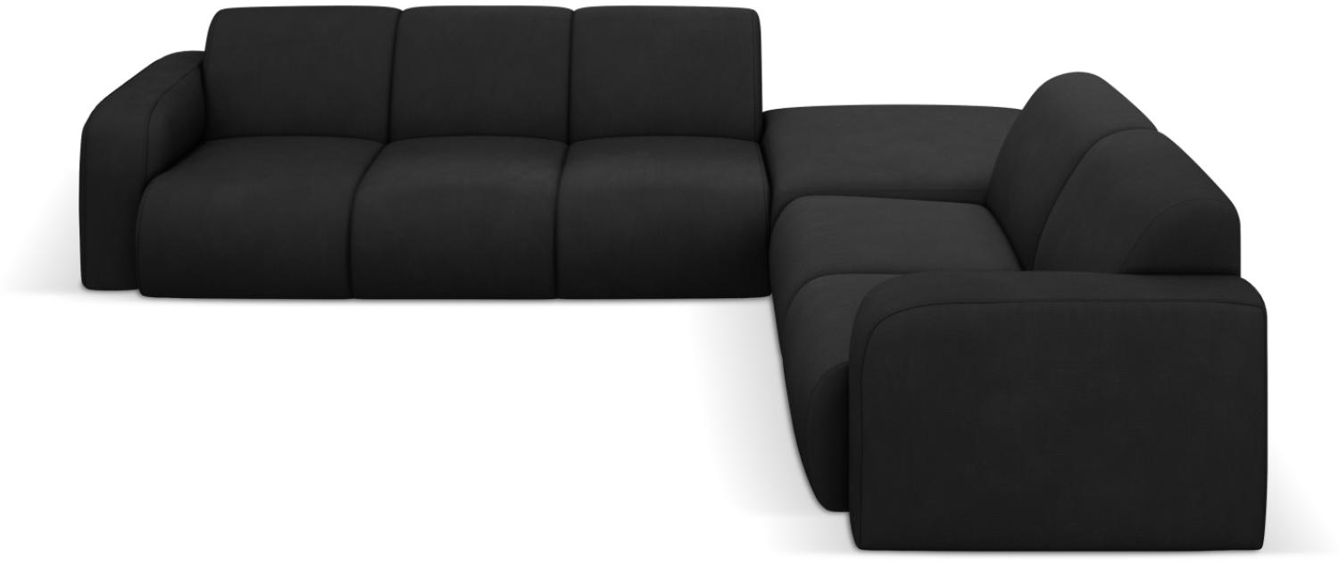 Micadoni Boucle Ecksofa Molino 6-Sitzer Rechts Strukturierter Stoff Schwarz Bild 1