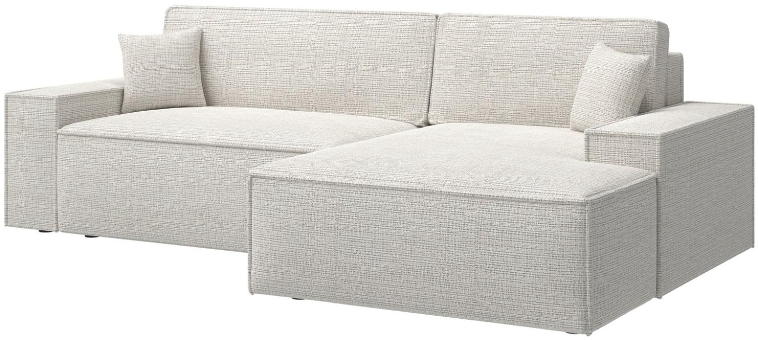 Selsey 'Farese New' Ecksofa mit Schlaffunktion, Chenille-Bezug in Hellbeige, rechtsseitig, 85 x 267 x 167 cm Bild 1