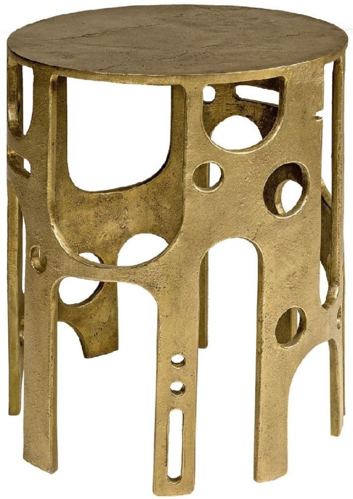 Casa Padrino Designer Beistelltisch Bronze Ø 50 x H. 60 cm - Runder Aluminium Tisch - Wohnzimmer Möbel - Luxus Möbel - Designer Möbel - Luxus Einrichtung - Designer Einrichtung Bild 1