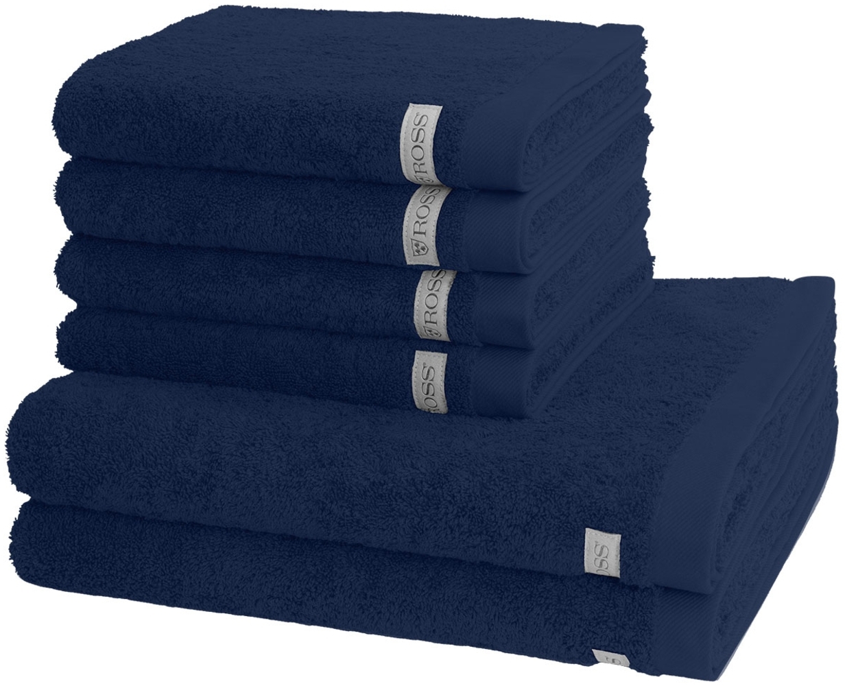 Ross Sinfonie 6 tlg. Frottier-Set - 4 X Handtuch (50 X 100cm), 2 X Duschtuch (70 X 140cm) - 500 g/m2 - Denim Bild 1