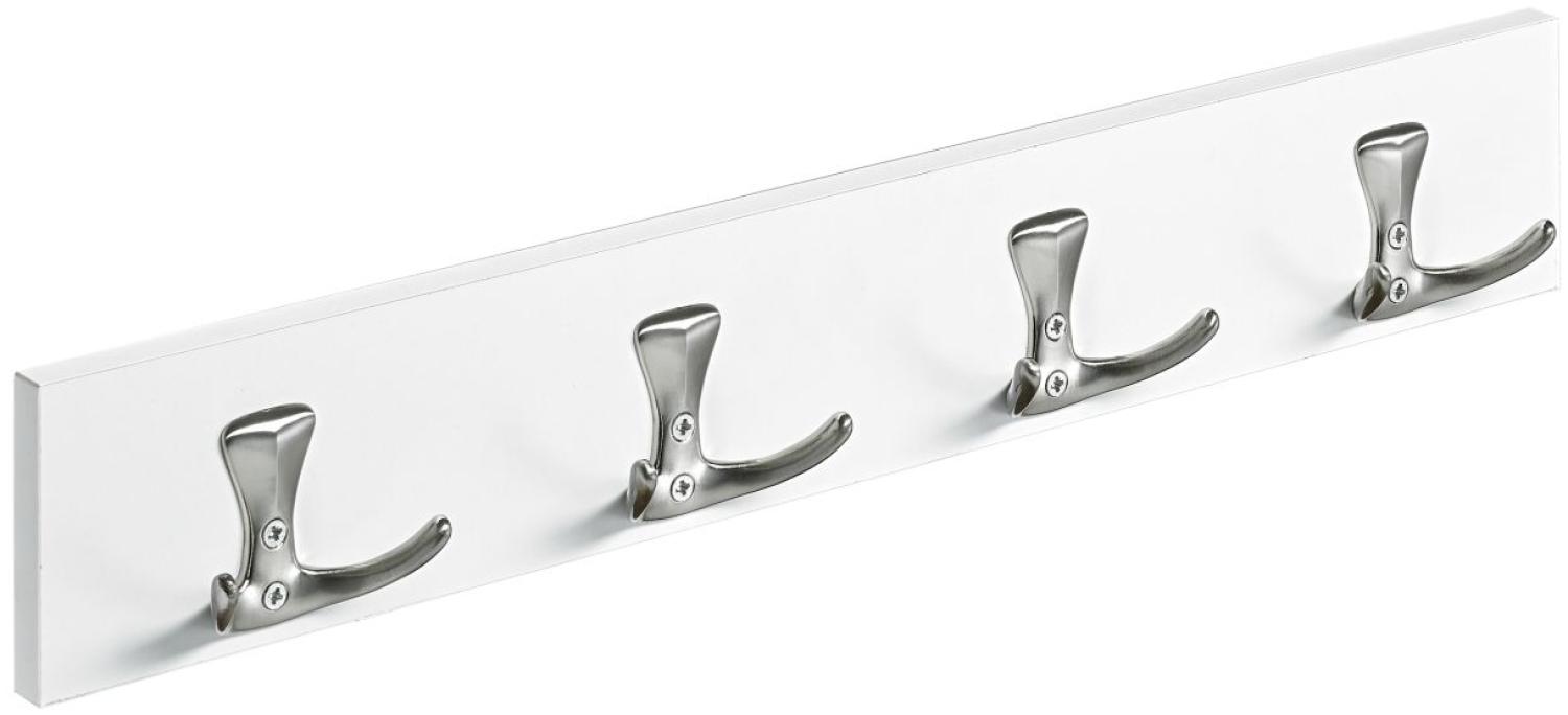 Hettich Holzgarderobe 4 Haken 50,0 x 8,0 x 4,6 cm weiß Bild 1