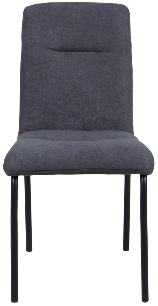 Stuhl 2er Set Stoff Dunkelgrau Stahl Schwarz Bild 1