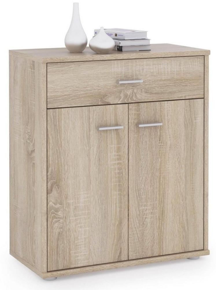 CARO-Möbel Kommode Sideboard Schrank Tommy in Sonoma Eiche, Anrichte mit 1 Schublade und 2 Türen Bild 1