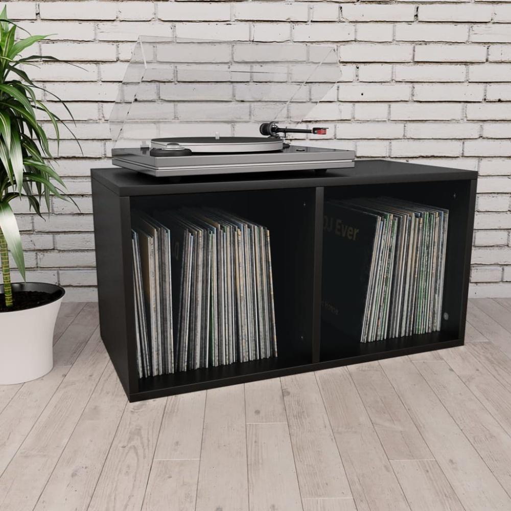 vidaXL Schallplatten-Aufbewahrungsbox Schwarz 71x34x36cm Holzwerkstoff 800118 Bild 1