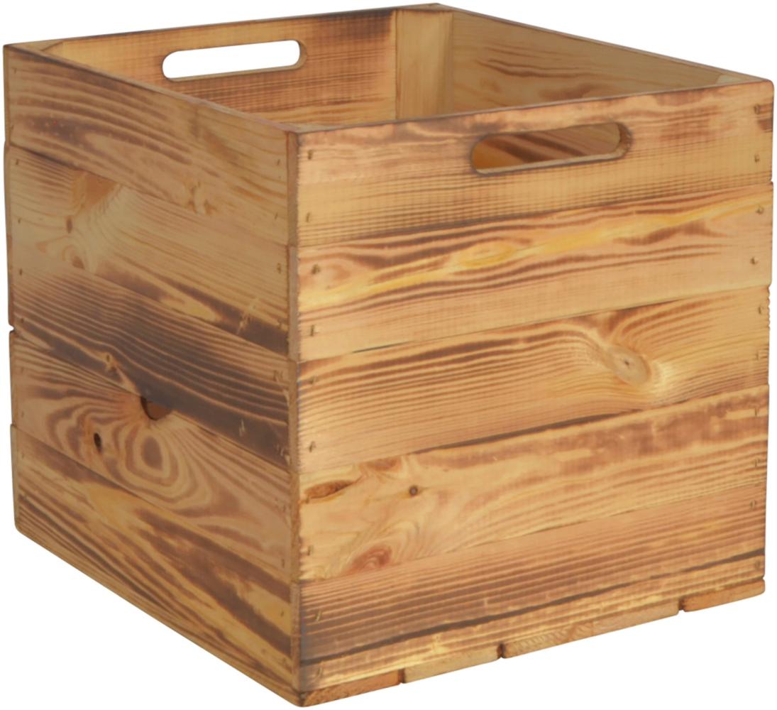 CHICCIE 3 Set Kallax Holzkiste Karl - Aufbewahrungsbox Geflammt 33x38x33cm Aufbewahrungskorb Schubladenbox Holz Regal Bild 1