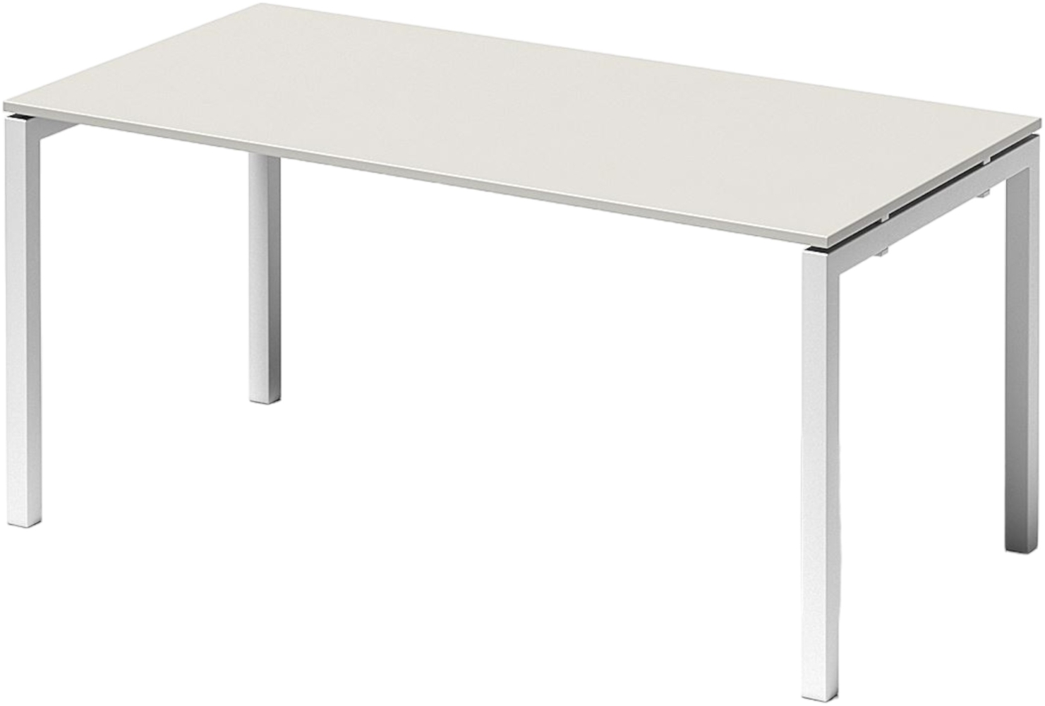 Bisley Cito Schreibtisch 160x80 cm, Tischplatte in grau, U-Gestell in Weiß - Bürotisch & Computertisch, PC Tisch für's Büro, Arbeitshöhe: 74 cm, DUF1608-GW-396 Bild 1