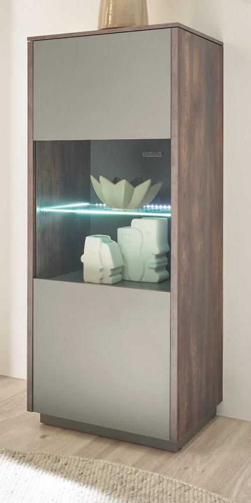 Vitrine Piano in Eiche und grau 55 x 130 cm Bild 1