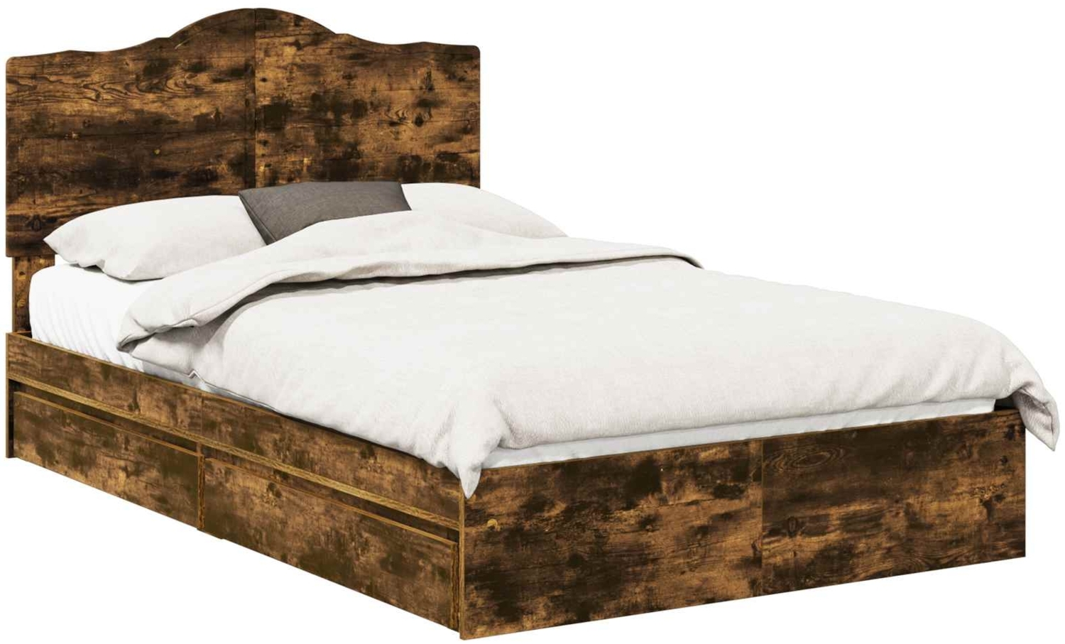 vidaXL Aufbewahrungsbett Geräucherte Eiche 120x190 cm Holzwerkstoff 3413531 Bild 1