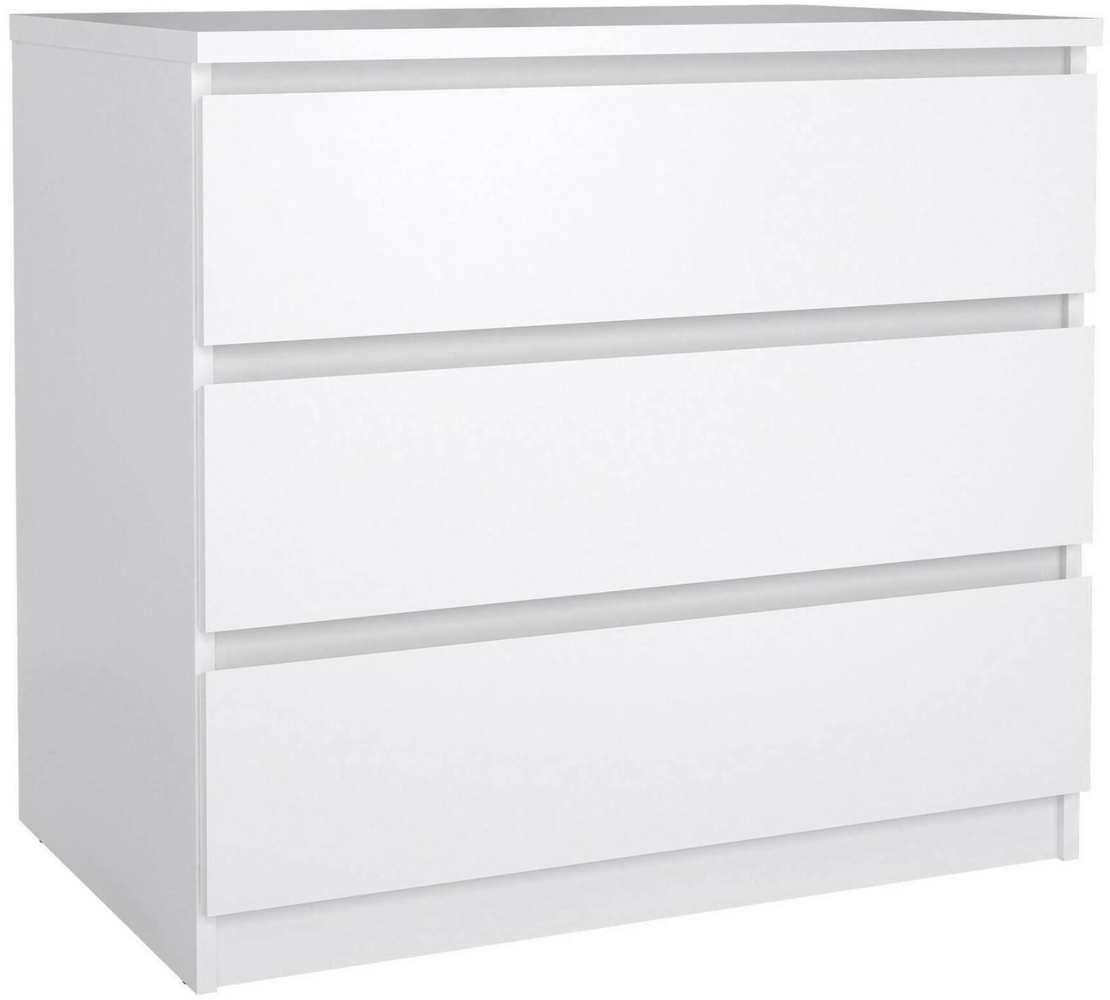 Dmora Kommode Artic, Mehrzweckkommode, Schlafzimmerkommode, Schrank mit Schubladen, 77x50 h70 cm, Glänzendes Weiß Bild 1