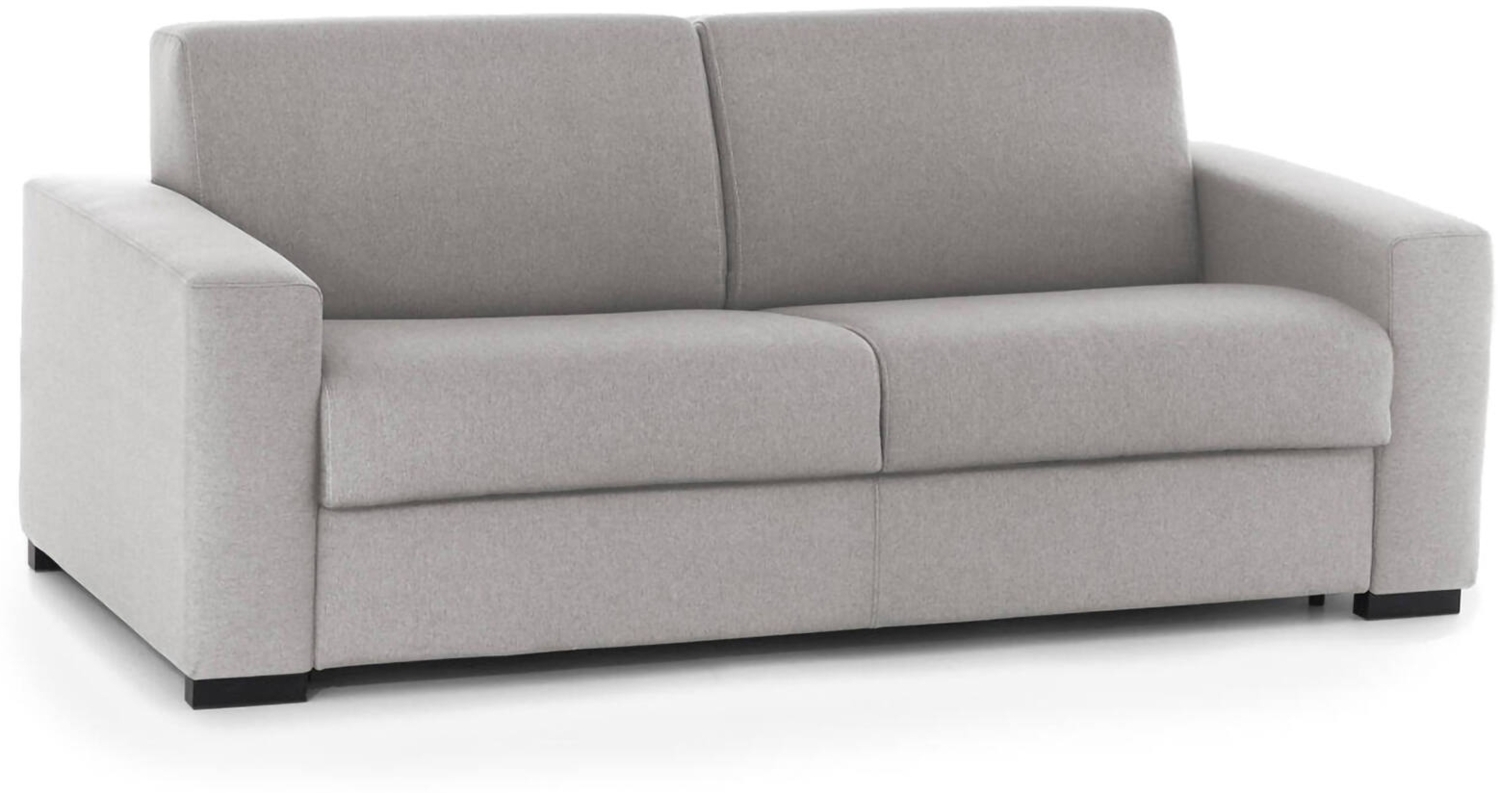 Dmora 2-Sitzer Schlafsofa Andymion, Wohnzimmersofa mit drehbarer Öffnung aus gepolstertem Stoff, Standardarmlehnen, 100 % Made in Italy, 200 x 95 x 90 cm, Grau Bild 1