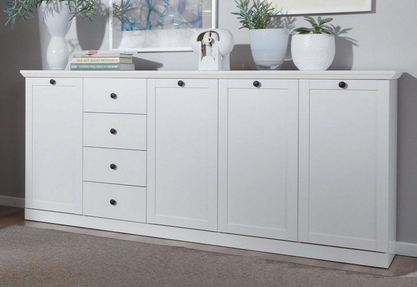 trendteam Sideboard Baxter (große Kommode in Landhaus weiß, 195 x 88 cm), 16 Fächer Bild 1