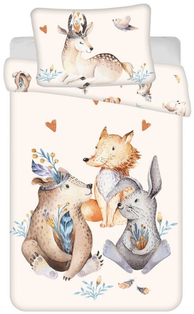 Animals Woodland Kinderbettwäsche – Bettbezug 100x135 cm & Kissenbezug 40x60 cm Bild 1