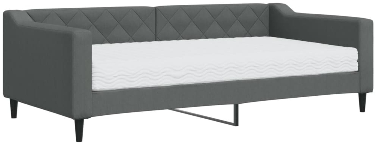 vidaXL Tagesbett mit Matratze Dunkelgrau 90x190 cm Stoff 3197419 Bild 1