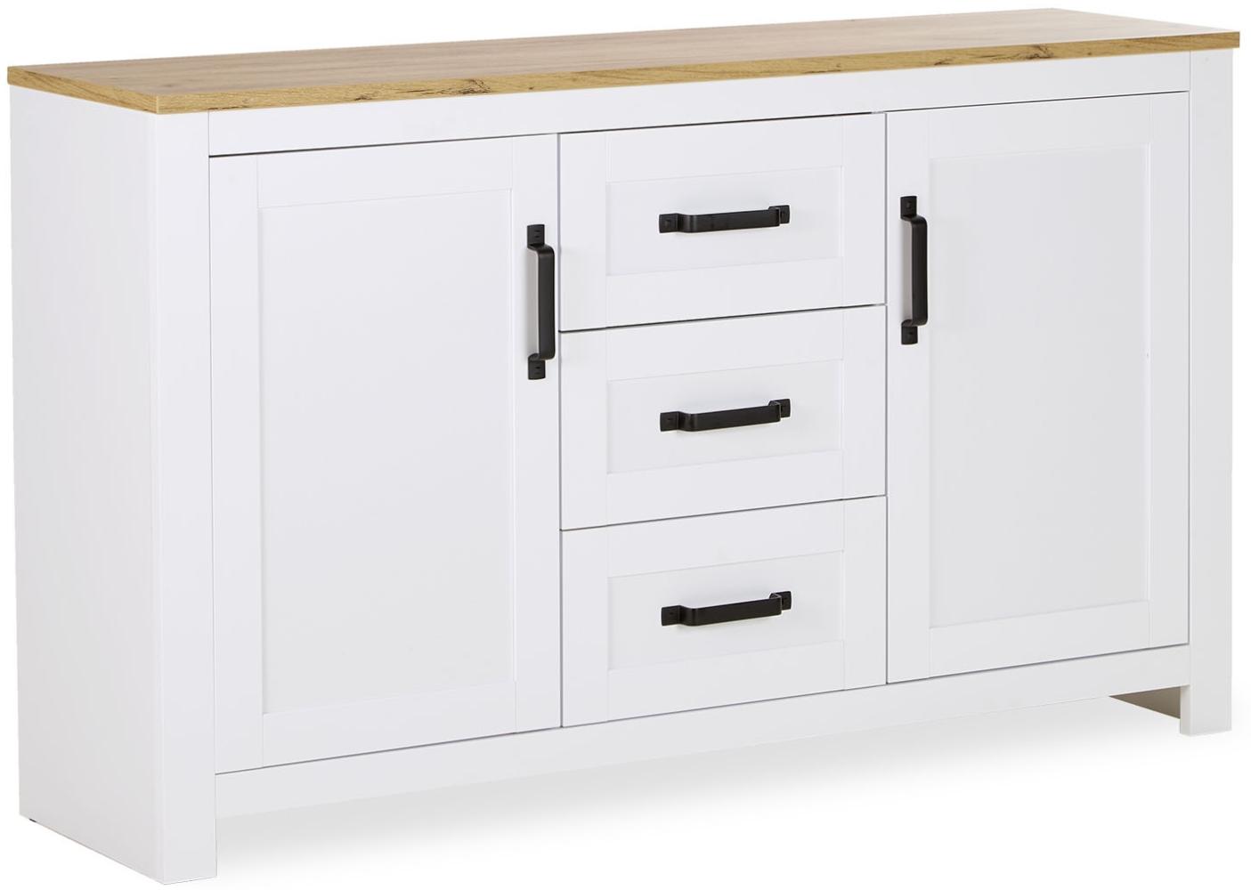 Homestyle4u Sideboard, Holz weiß, 150 x 89,5 x 41 cm Bild 1