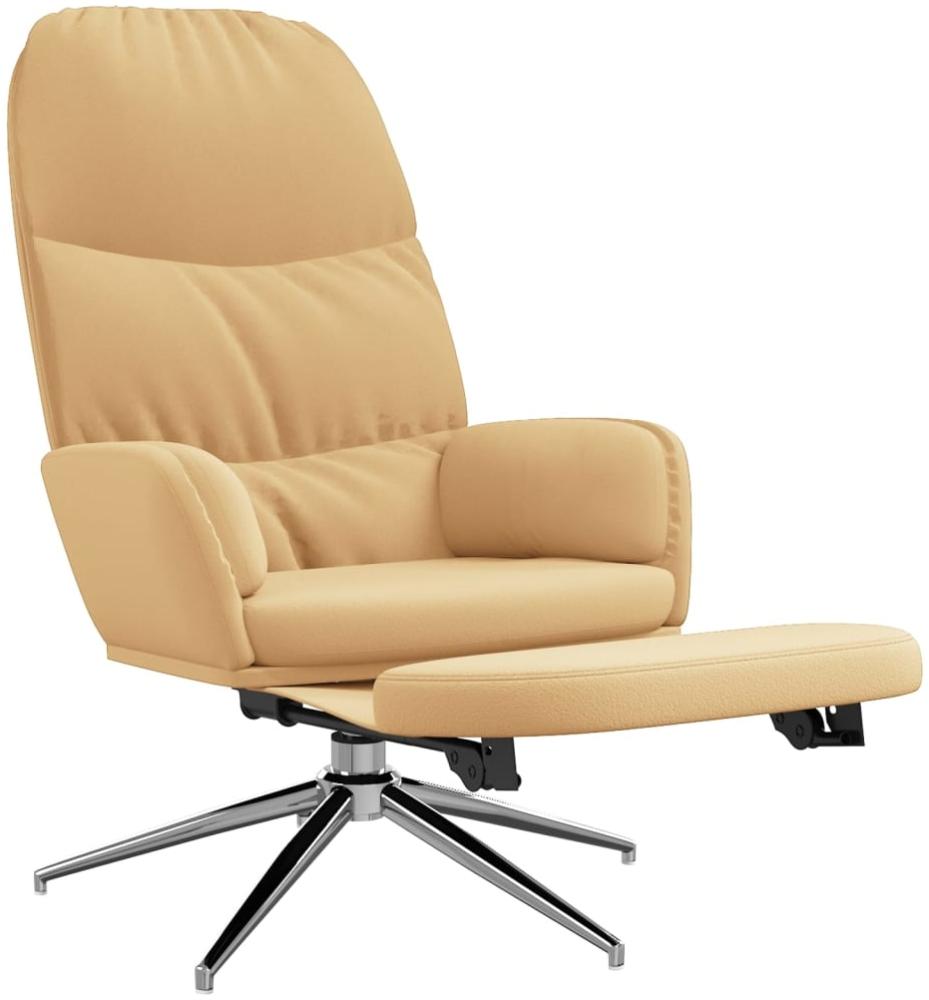 Relaxsessel mit Fußstütze Cremeweiß Wildleder-Optik Bild 1