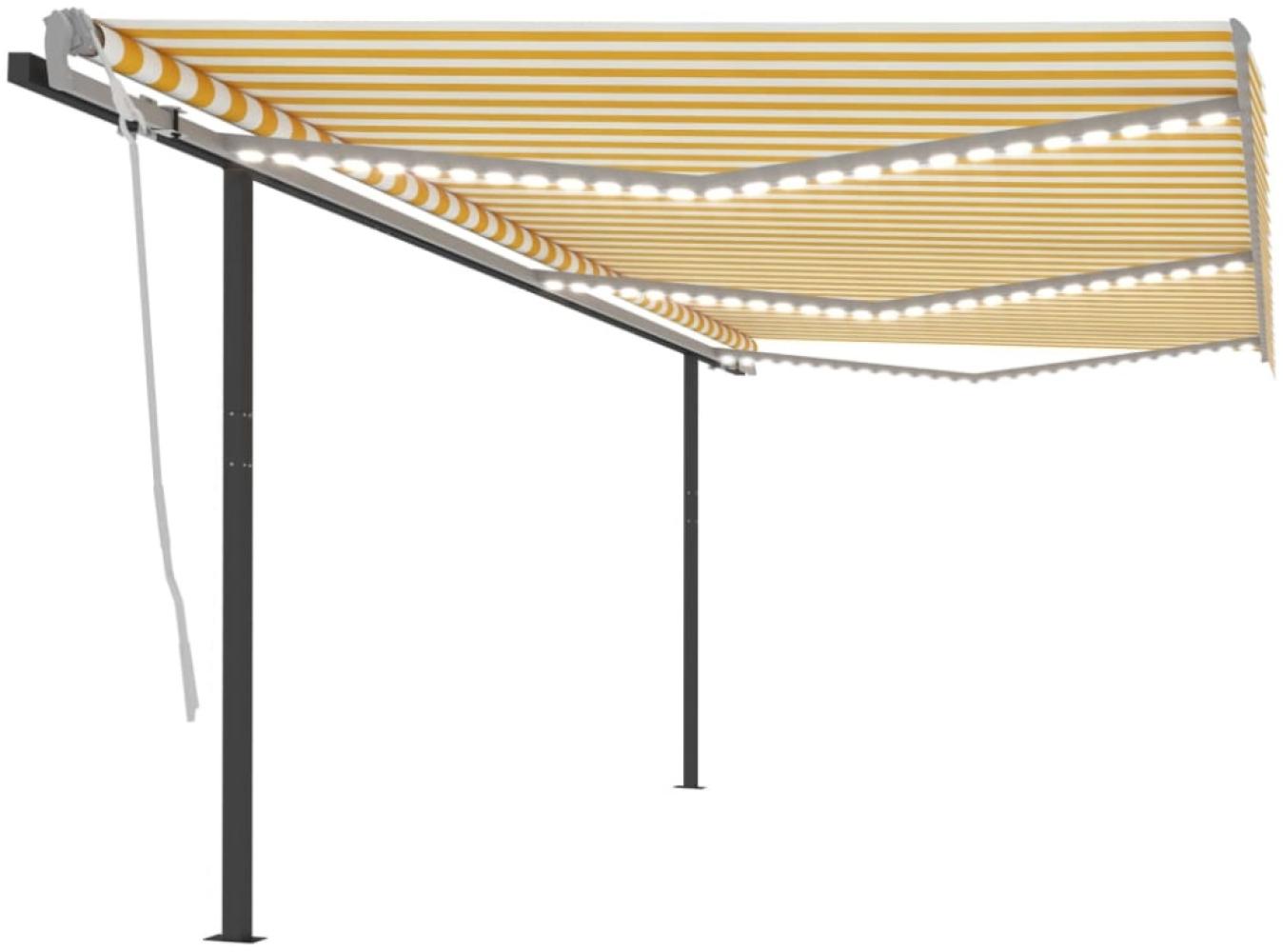 vidaXL Markise Manuell Einziehbar mit LED 6x3 m Gelb & Weiß 3070203 Bild 1