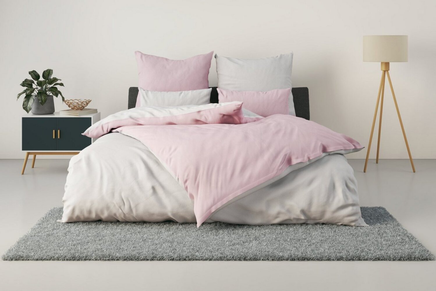 my home Bettwäsche Desner2, Microfaser, 3 teilig, Premium Qualität, sehr weich, uni, ab 135x200 cm Bild 1