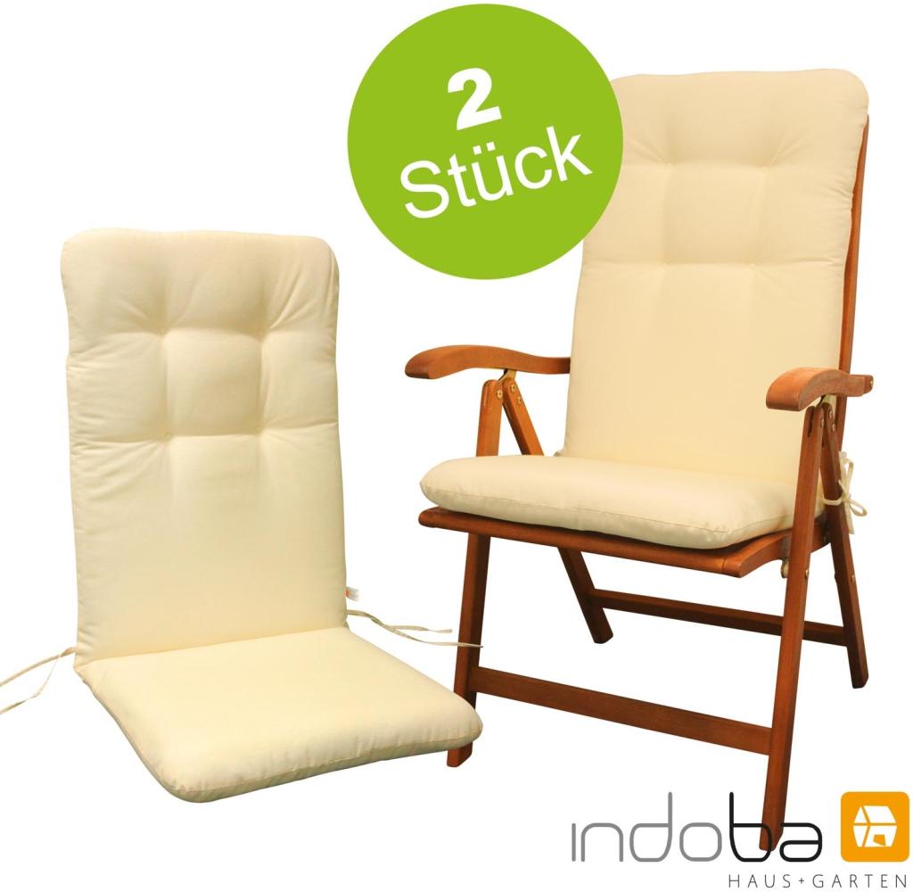 2 x indoba - Sitzauflage Hochlehner - Serie Relax - Beige Bild 1