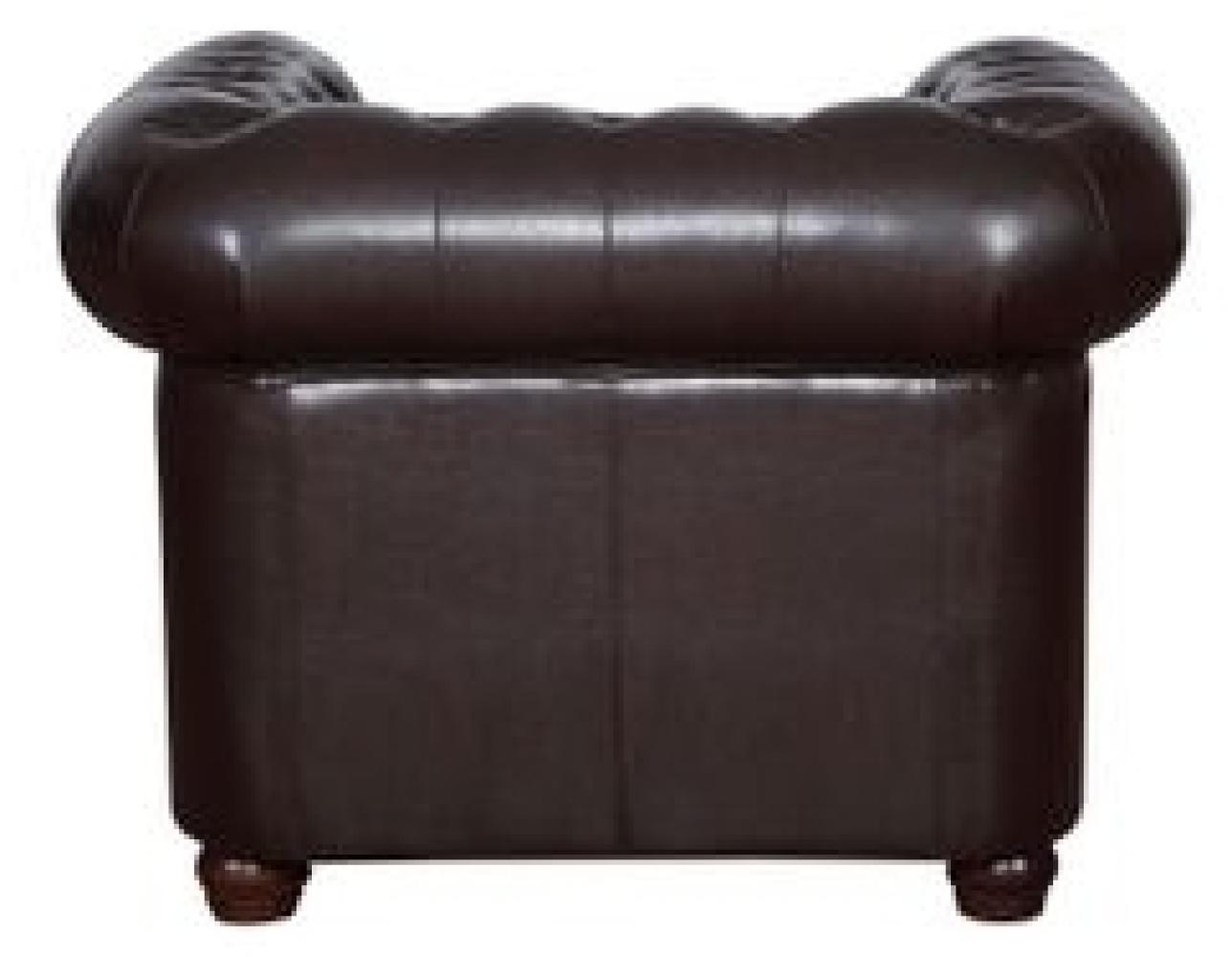 Chesterfield Sessel 1 Sitzer in Kunstleder Vintage braun Bild 1