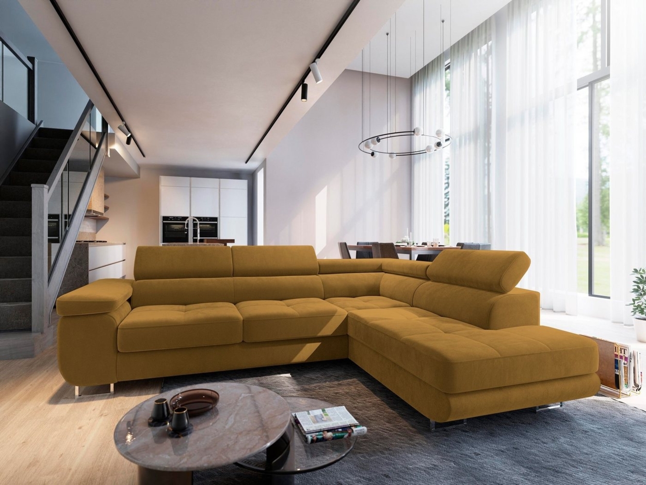 Masseno Ecksofa SELVA mit Schlaffunktion L-Form, Sofa mit Bettkasten Bild 1