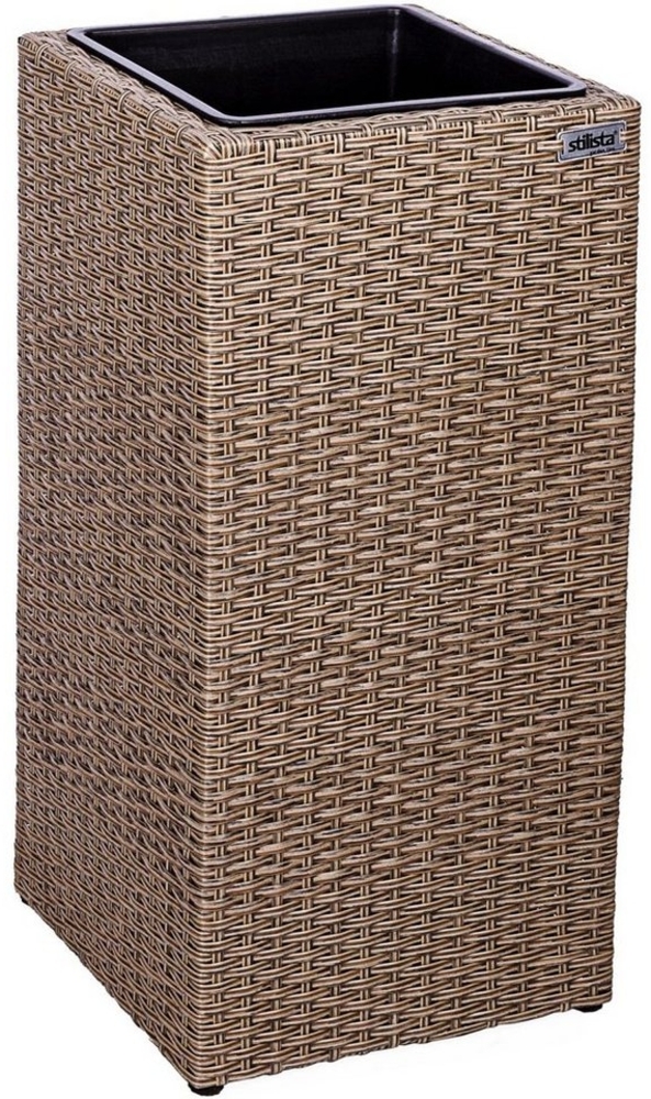 STILISTA Pflanzkübel Polyrattan Pflanzkasten Pflanzkübel Blumentopf, 63 x 30 x 30 cm inkl. Innentopf und Wasserablauf, Farbwahl Bild 1