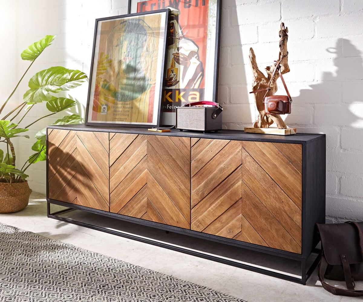 Sideboard Famke 175 cm Mango Teak 3 Türen Bild 1