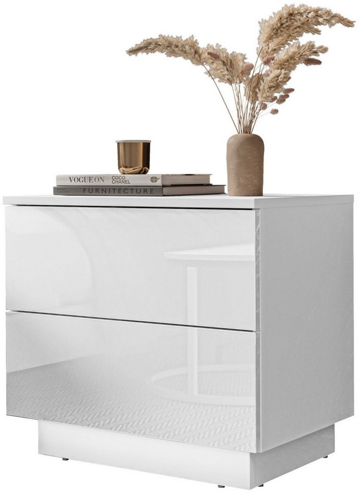 Lookway Nachttisch LINA mit Push-Open System Hochglanz LED Bild 1