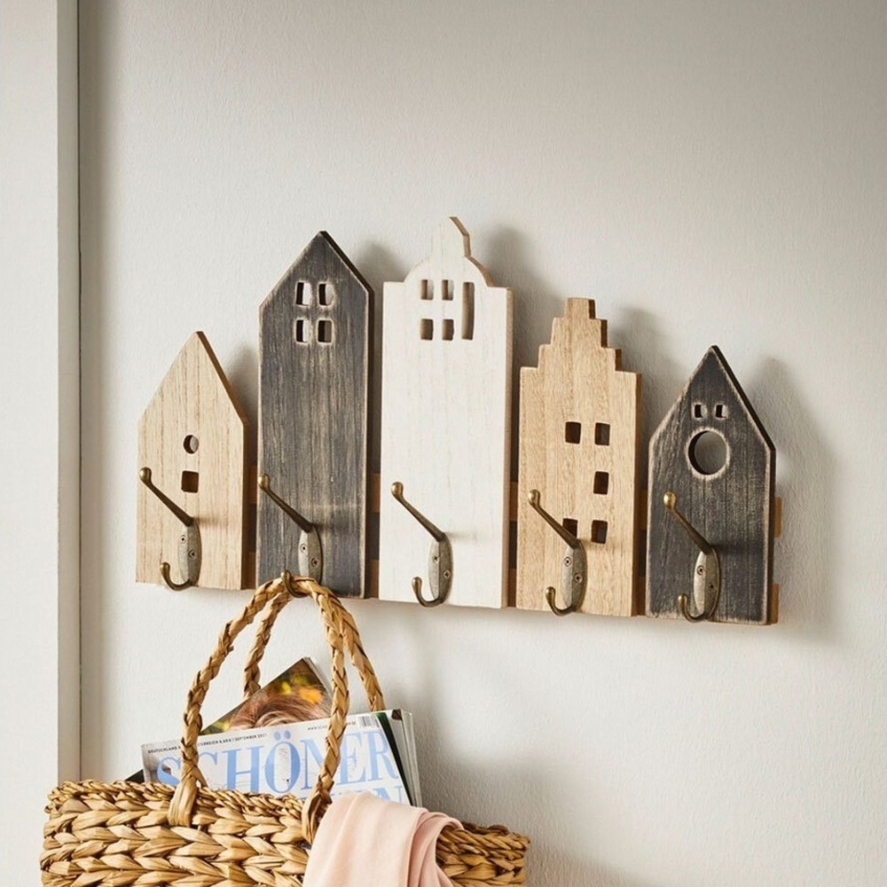 Home-trends24. de Garderobenleiste Garderobenhalter Garderobenleiste Garderobe 5 Haken Wandgarderobe Bild 1