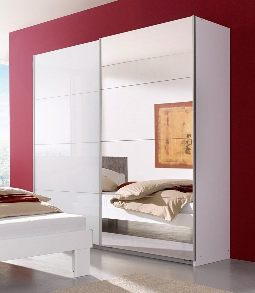 rauch Schwebetürenschrank Subito Kleiderschrank Bestseller Schlafzimmerschrank Garderobe mit 4 Spiegel- und 4 Glaselementen Bild 1