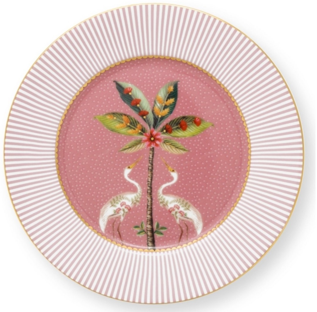 PiP Studio Brotteller La Majorelle Brotteller pink mit Palme 17 cm, Plate La Majorelle Pink 17cm Bild 1